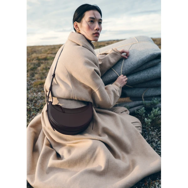 Polène Numéro Dix in Textured Plum Bag, view 4 | Shoulder & Crossbody Bags | Coveti
