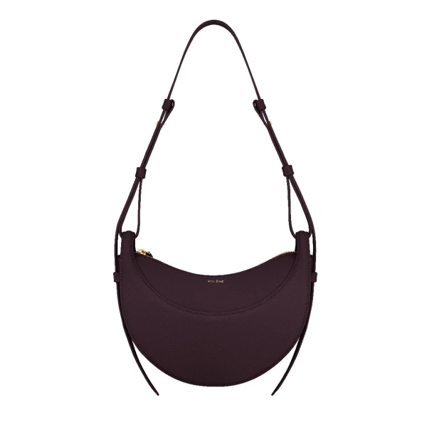 Polène Numéro Dix in Textured Plum Bag | Shoulder & Crossbody Bags | Coveti