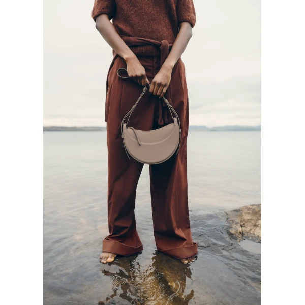 Polène Numéro Dix in Textured Taupe Bag, view 4 | Shoulder & Crossbody Bags | Coveti