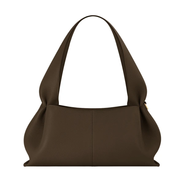 Polène Numéro Neuf East West in Textured Candied Chestnut Bag | Shoulder & Crossbody Bags | Coveti