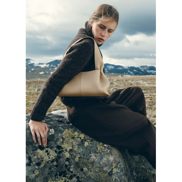 Polène Numéro Neuf East West in Textured Glade Bag, view 2 | Shoulder & Crossbody Bags | Coveti