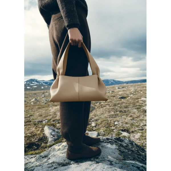 Polène Numéro Neuf East West in Textured Glade Bag, view 3 | Shoulder & Crossbody Bags | Coveti