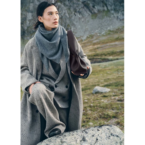 Polène Numéro Neuf East West in Textured Plum Bag, view 3 | Shoulder & Crossbody Bags | Coveti