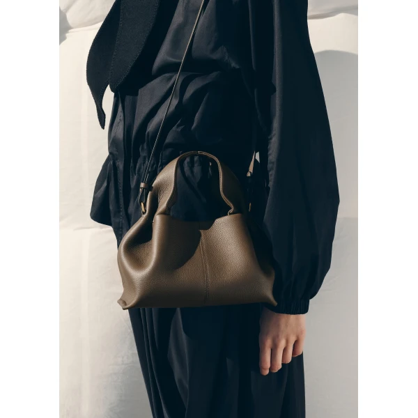 Polène Numéro Neuf Mini in Textured Candied Chestnut Bag, view 2 | Mini Bags | Coveti