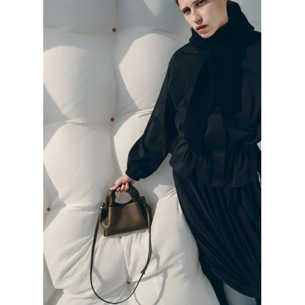 Polène Numéro Neuf Mini in Textured Candied Chestnut Bag, view 3 | Mini Bags | Coveti
