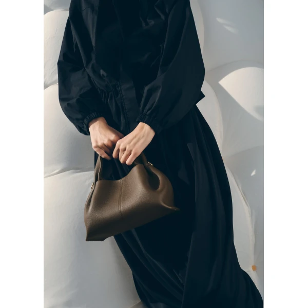 Polène Numéro Neuf Mini in Textured Candied Chestnut Bag, view 4 | Mini Bags | Coveti