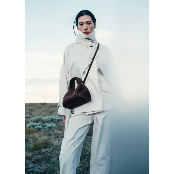Polène Numéro Neuf Mini in Textured Plum Bag, view 2 | Mini Bags | Coveti