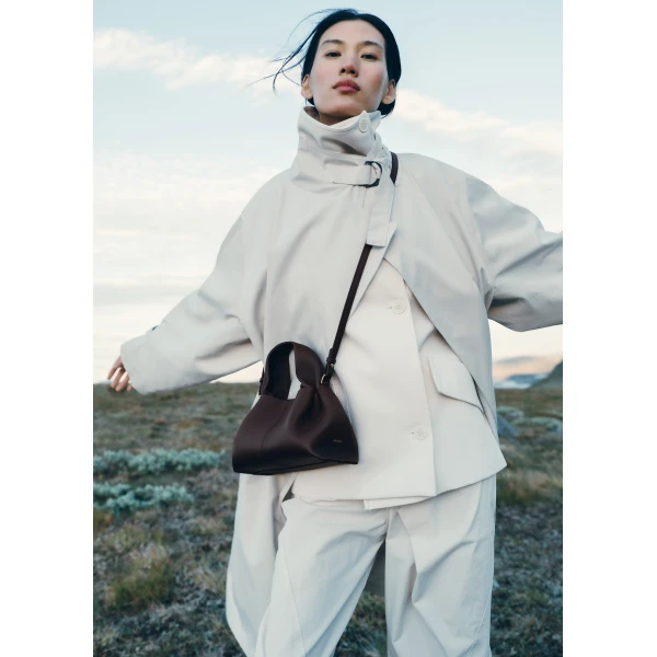Polène Numéro Neuf Mini in Textured Plum Bag, view 3 | Mini Bags | Coveti