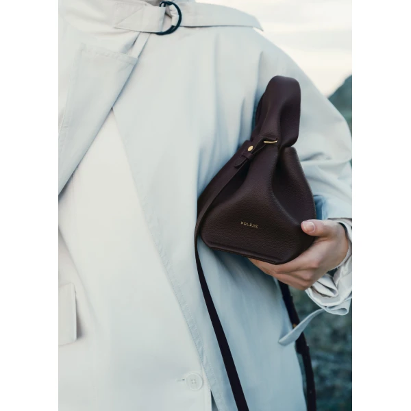 Polène Numéro Neuf Mini in Textured Plum Bag, view 4 | Mini Bags | Coveti