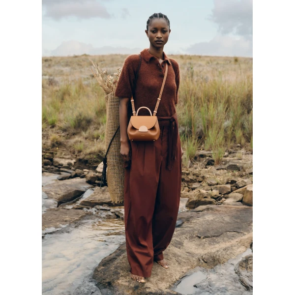 Polène Numéro Un Nano in Trio Camel Bag, view 2 | Mini Bags | Coveti