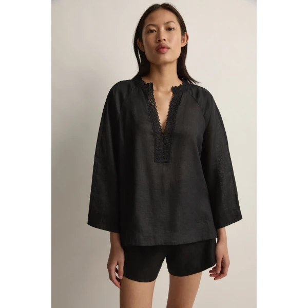 Posse Alfie Blouse in Black | Blouse | Coveti, view 2