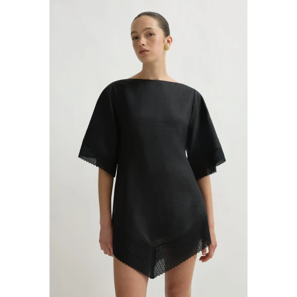 Posse Alfie Dress in Black | Midi Dresses | Coveti, view 2