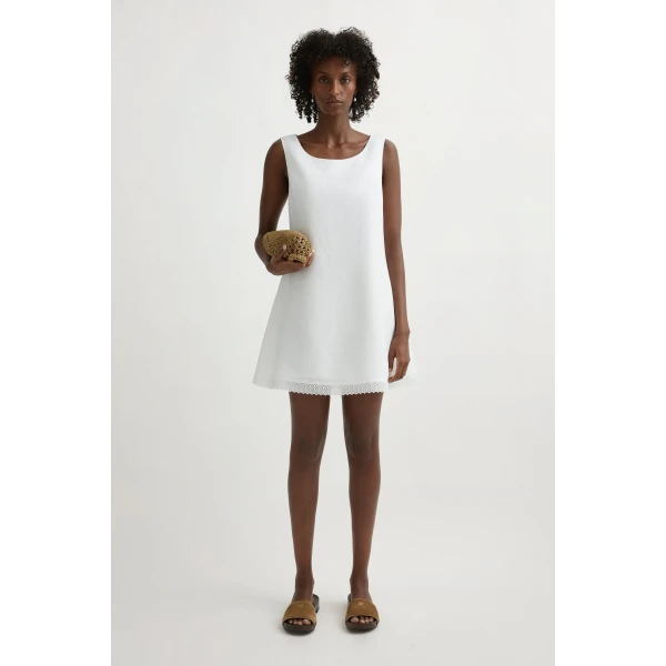 Posse Alfie Mini Dress in Ivory | Mini Dresses | Coveti, view 2