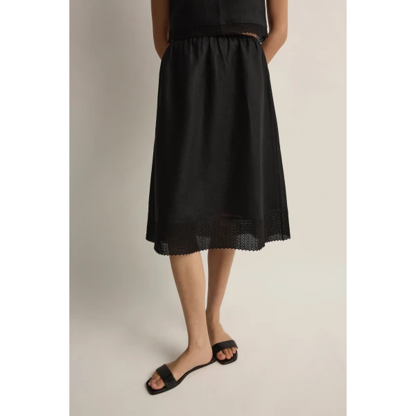 Posse Alfie Skirt in Black | Midi Skirts | Coveti, view 3