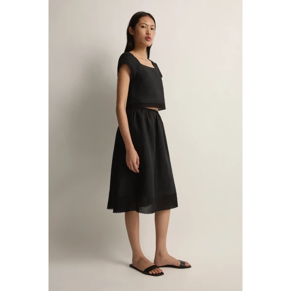 Posse Alfie Skirt in Black | Midi Skirts | Coveti, view 4