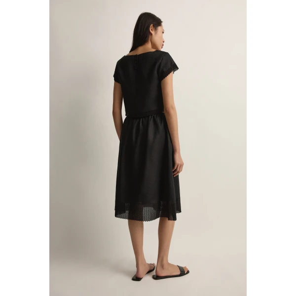 Posse Alfie Skirt in Black | Midi Skirts | Coveti, view 5