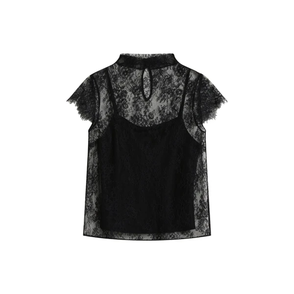 Blake Lace Tee in Black