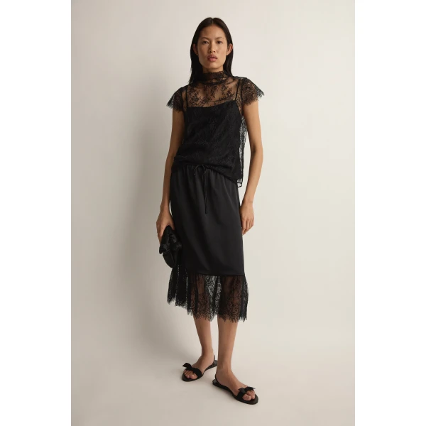 Posse Blake Skirt in Black | Midi Skirts | Coveti, view 2