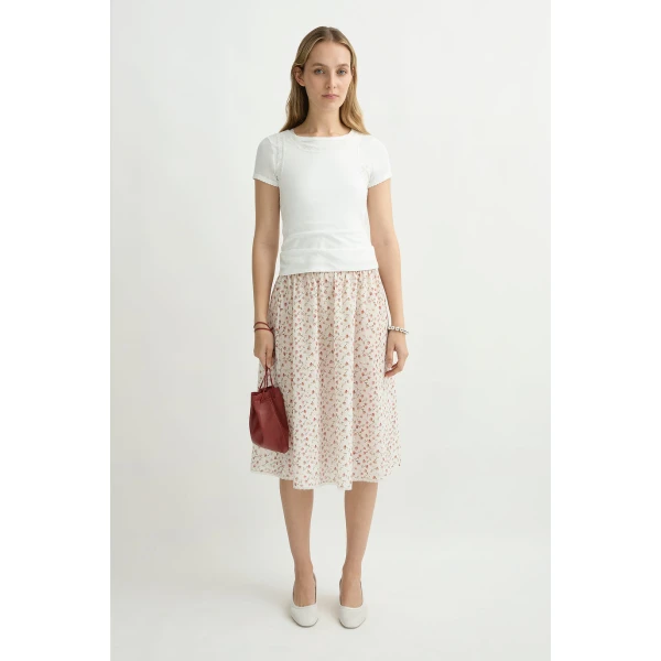Posse Charlotte Skirt in Watercolour Floral | Midi Skirts | Coveti, view 2
