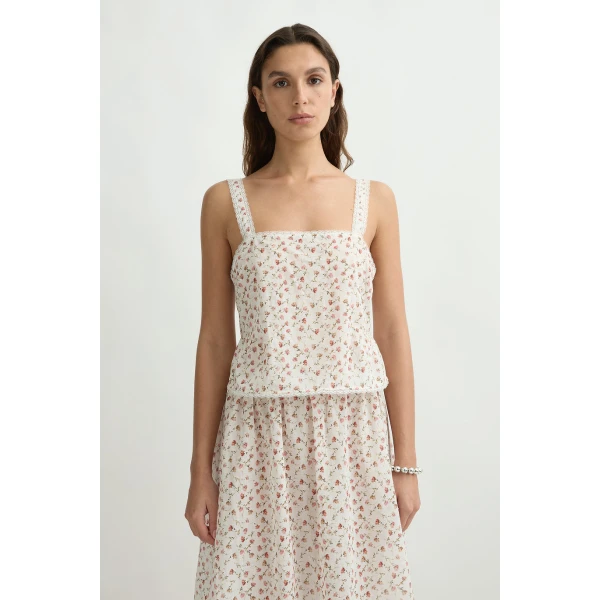 Posse Charlotte Top in Watercolour Floral | Tops | Coveti, view 2