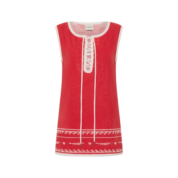 Posse Cody Tunic in Red Ivory Fish | Tops | Coveti