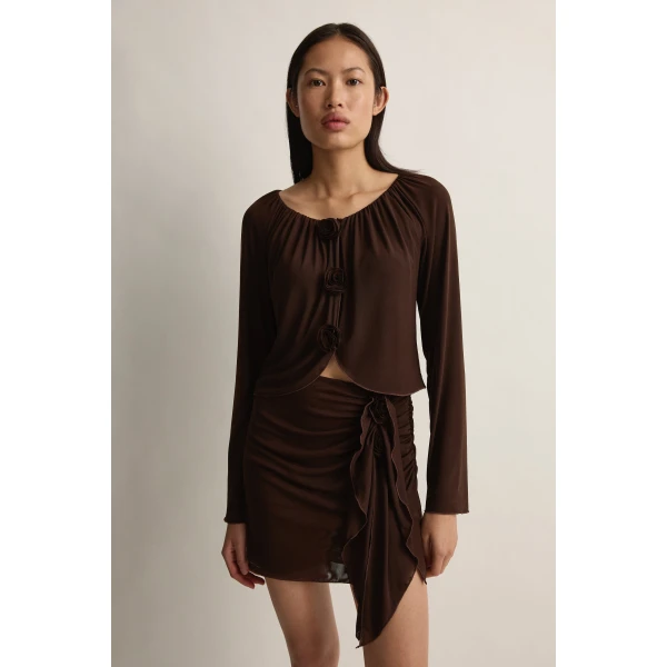 Posse Cynthia Blouse in Chocolate | Blouse | Coveti, view 2