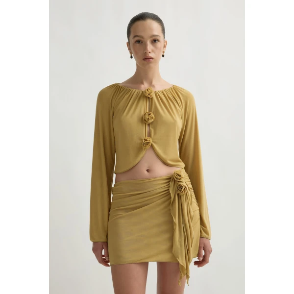 Posse Cynthia Blouse in Rattan | Blouse | Coveti, view 2