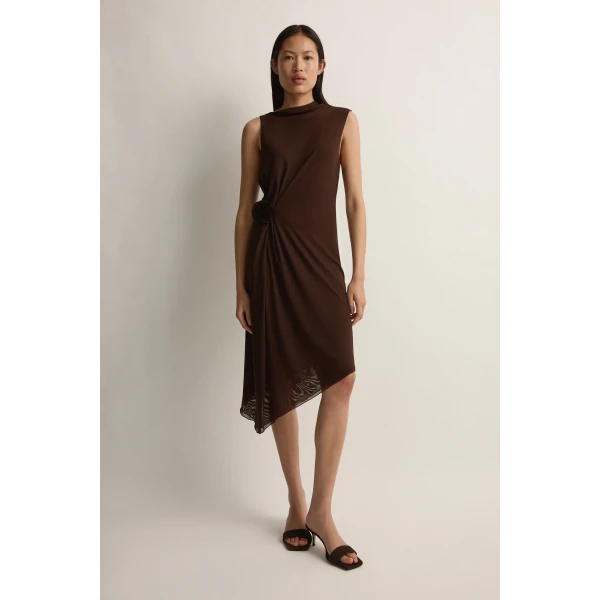 Posse Cynthia Dress in Chocolate | Midi Dresses | Coveti, view 2