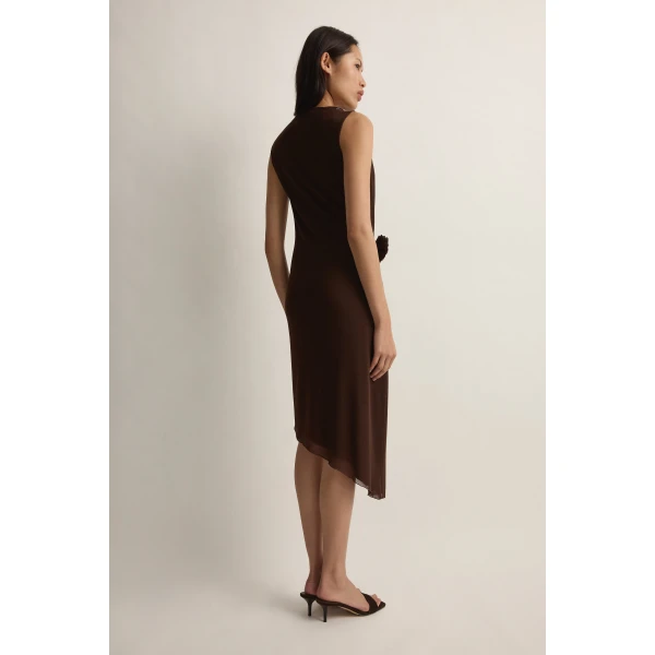 Posse Cynthia Dress in Chocolate | Midi Dresses | Coveti, view 5