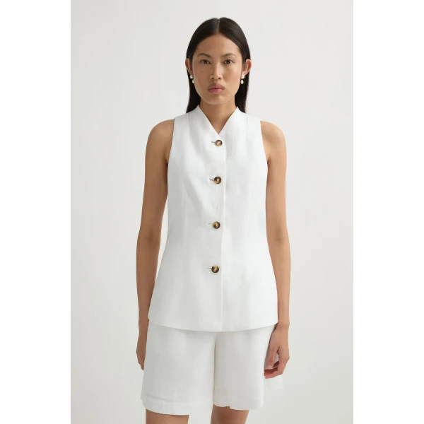 Posse Dakota Vest in Ivory | Vests | Coveti, view 3