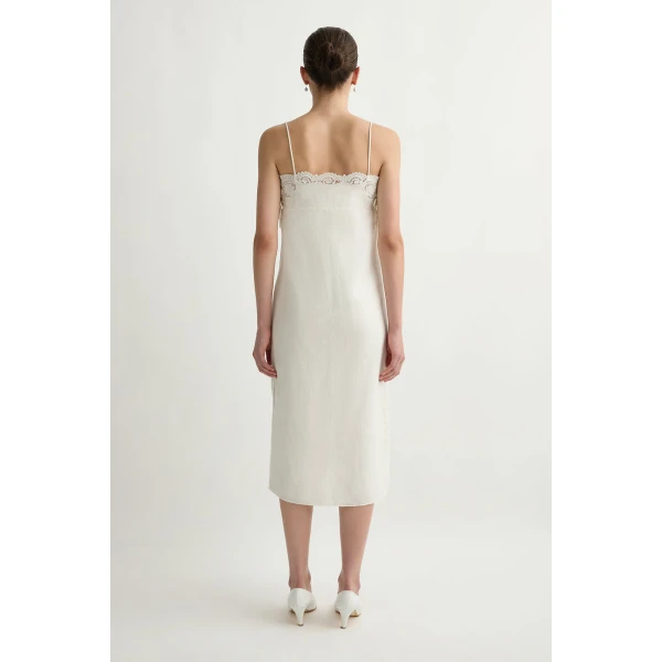 Posse Darya Dress in Cream | Midi Dresses | Coveti, view 5
