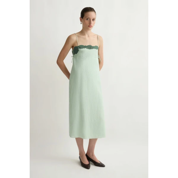 Posse Darya Dress in Green | Midi Dresses | Coveti, view 2