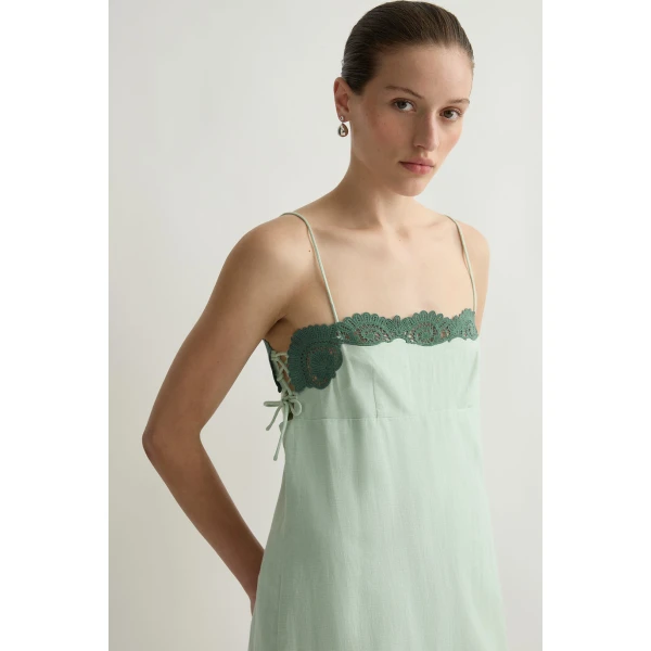 Posse Darya Dress in Green | Midi Dresses | Coveti, view 6