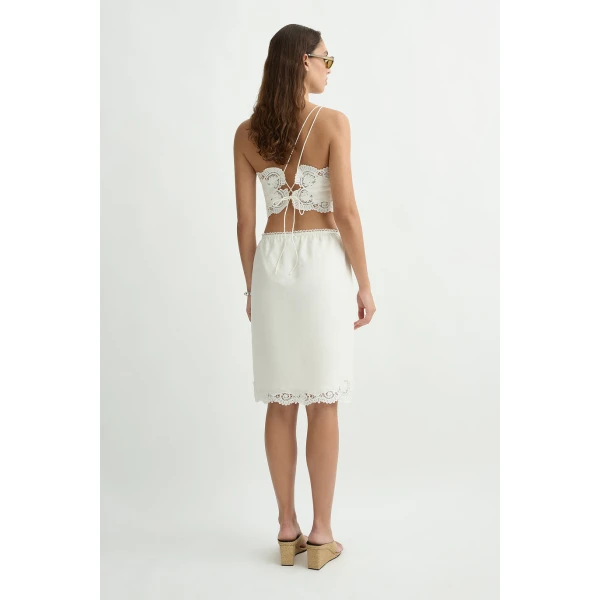 Posse Darya Skirt in Cream | Midi Skirts | Coveti, view 5