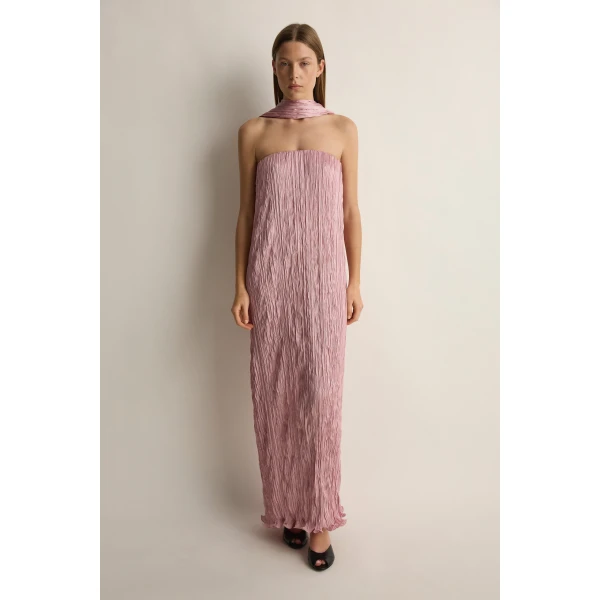 Posse Esme Strapless Dress in Rose | Midi Dresses | Coveti, view 2