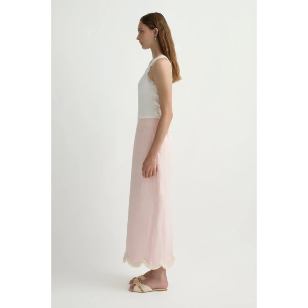 Posse Essie Column Skirt in Soft Pink | Maxi Skirts | Coveti, view 4
