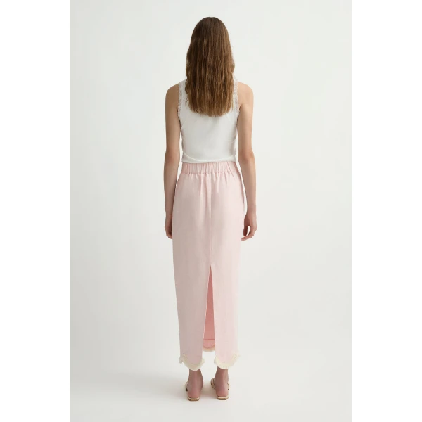Posse Essie Column Skirt in Soft Pink | Maxi Skirts | Coveti, view 5