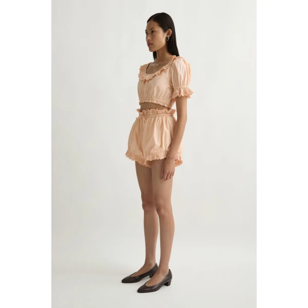 Posse Ezra Crop Top in Peach Sorbet | Tops | Coveti, view 4
