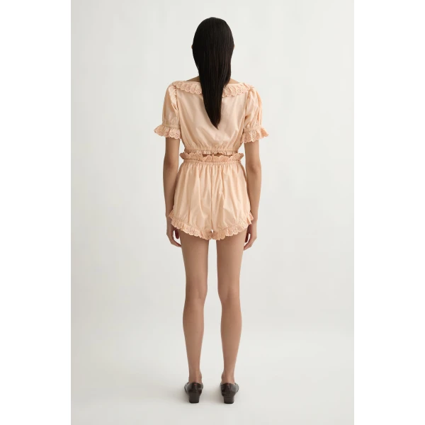 Posse Ezra Crop Top in Peach Sorbet | Tops | Coveti, view 5