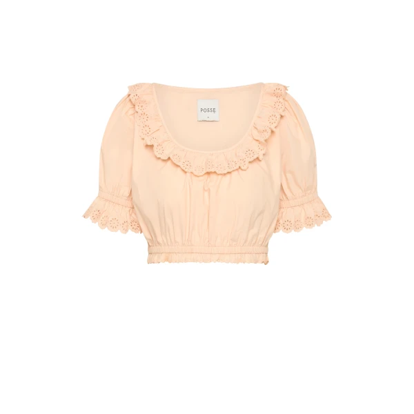 Posse Ezra Crop Top in Peach Sorbet | Tops | Coveti