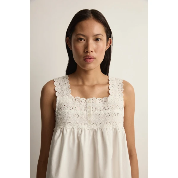 Posse Ezra Shift Mini Dress in Vintage White | Mini Dresses | Coveti, view 3