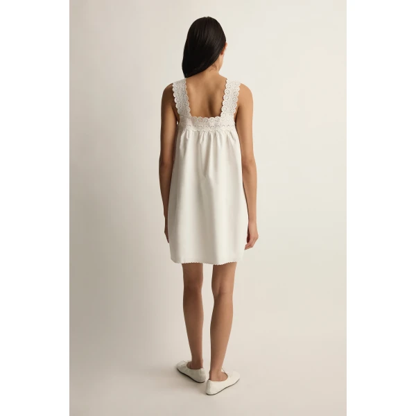 Posse Ezra Shift Mini Dress in Vintage White | Mini Dresses | Coveti, view 4