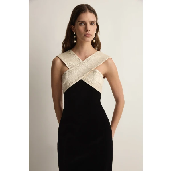 Posse Florian Dress in Black | Midi Dresses | Coveti, view 5