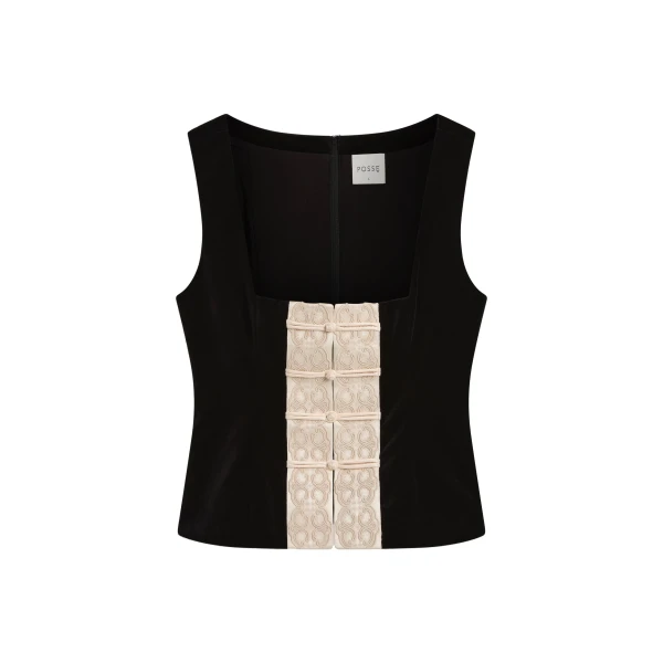 Posse Florian Top in Black | Tops | Coveti