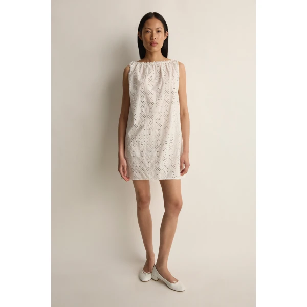 Posse Harriet Mini Dress in Vintage White | Mini Dresses | Coveti, view 2
