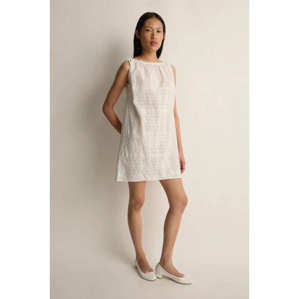 Posse Harriet Mini Dress in Vintage White | Mini Dresses | Coveti, view 3