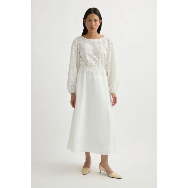Posse Harriet Skirt in Vintage White | Midi Skirts | Coveti, view 2