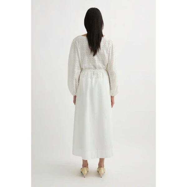 Posse Harriet Skirt in Vintage White | Midi Skirts | Coveti, view 4