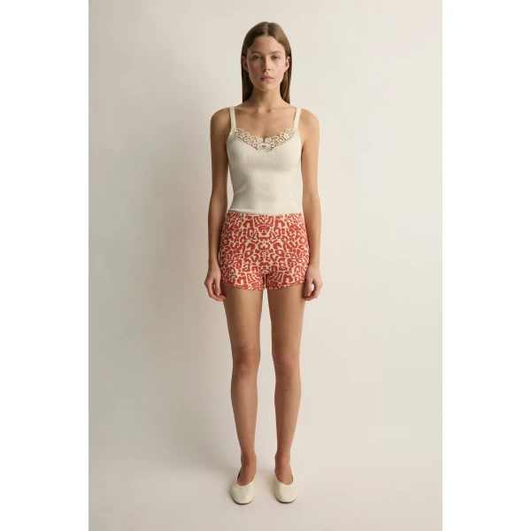 Posse Lexi Short in Red Leopard | Shorts | Coveti, view 2