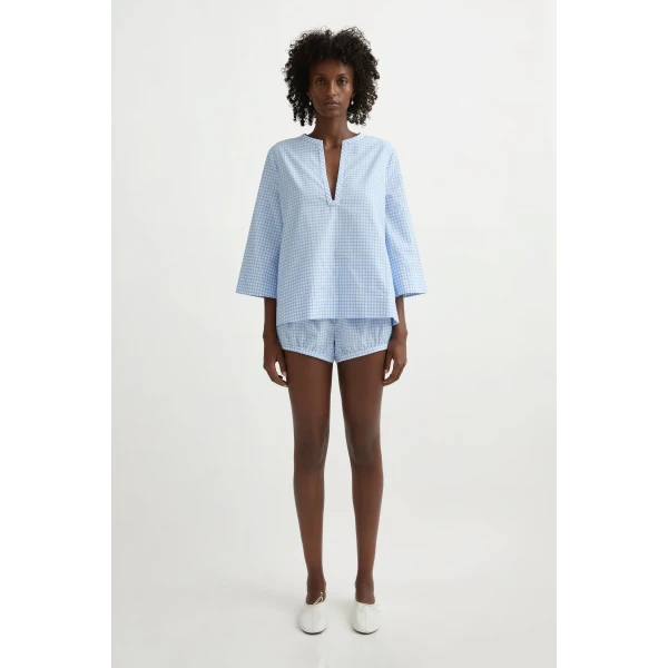 Posse Lila Blouse in Blue Gingham | Blouse | Coveti, view 3